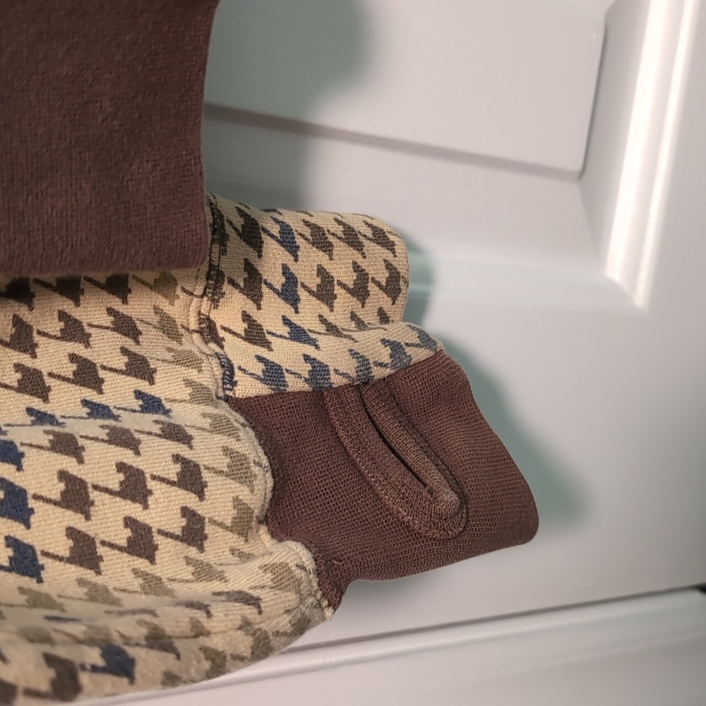 Element Tan and Brown Houndstooth Zip Up Sweater - Picture 3 of 5